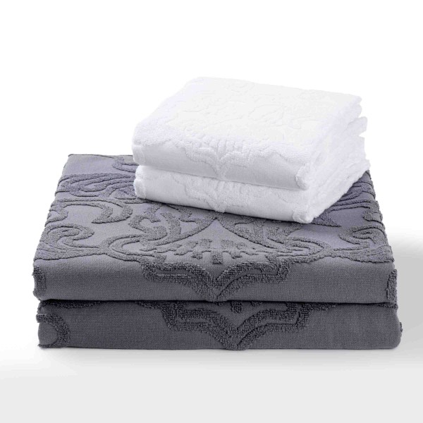 Set of 2 Bath & 2 Face Towels in color combination