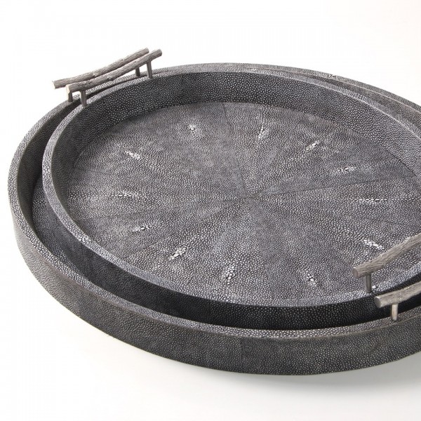 Tray Saigon oval in charcoal